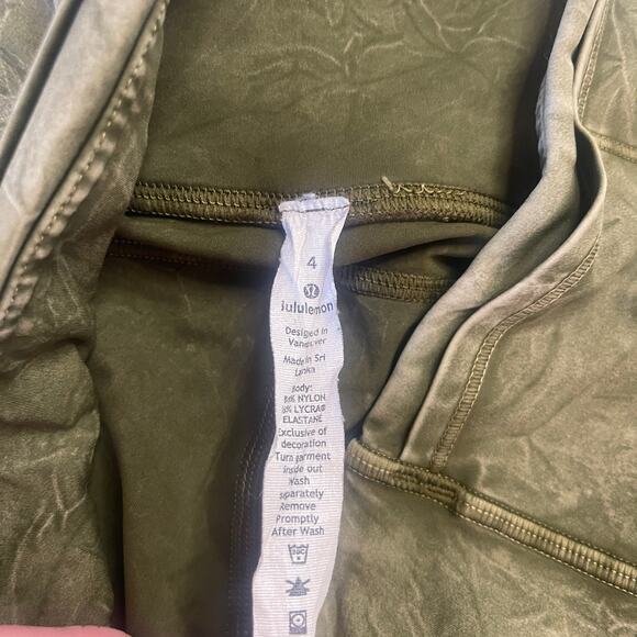 Lululemon Fast and Free High Rise Tight Leggings Ice Wash Moss Green Womens 4 - Picture 3 of 9
